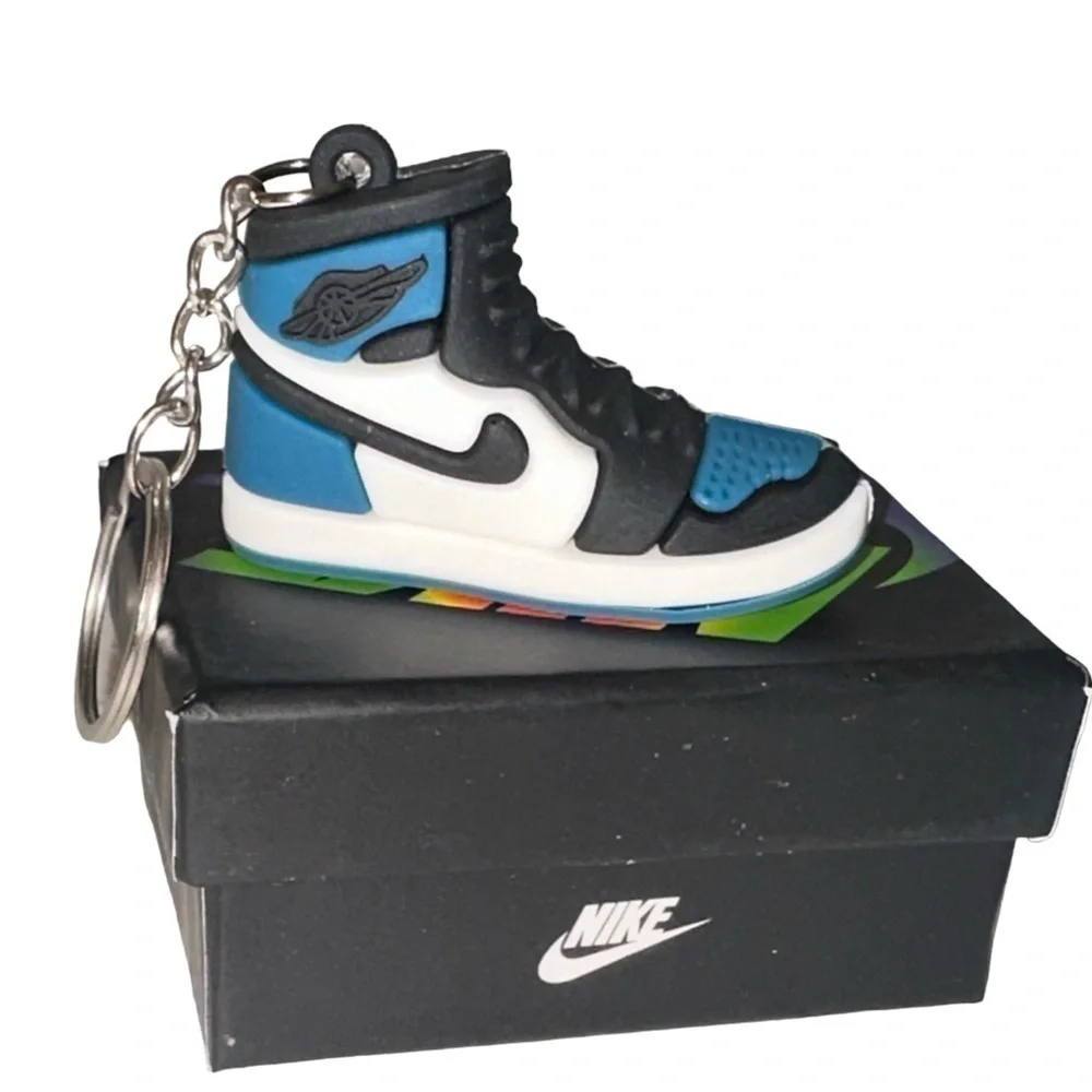Air Jordan 1 High Top Nike Key Chain/ Bag Charm Teal/White/Black Comes w/box